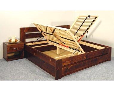 Postel z masivu s úložným prostorem Berni, 160x200, 180x200, masiv smrk Postel z masivu s úložným prostorem Berni, 160x200, 180x200, masiv smrk