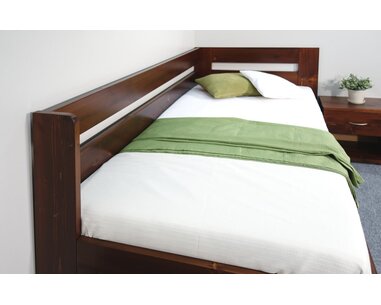 Zvýšená postel z masivu Valentin, 120x200 cm - Pravá Zvýšená postel z masivu Valentin, 120x200 cm - Pravá