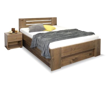 Zvýšená postel s úložným prostorem ROSA, masiv smrk, 140x200 Zvýšená postel s úložným prostorem ROSA, masiv smrk, 140x200