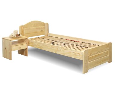 Dřevěná postel jednolůžko LADA, masiv borovice Dřevěná postel jednolůžko LADA, masiv borovice