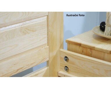 Dřevěná postel jednolůžko LADA, masiv borovice, moření ořech Dřevěná postel jednolůžko LADA, masiv borovice, moření ořech