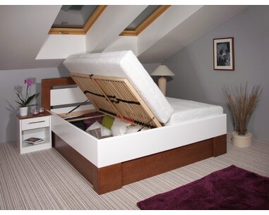 Zvýšená postel s úložným prostorem VAREZZA 5 senior 160x200, 180x200, masiv buk, bílá Zvýšená postel s úložným prostorem VAREZZA 5 senior 160x200, 180x200, masiv buk, bílá