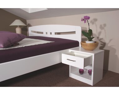 Zvýšená postel z masivu EVITA 6 senior 160x200, 180x200, masiv buk, bílá Zvýšená postel z masivu EVITA 6 senior 160x200, 180x200, masiv buk, bílá