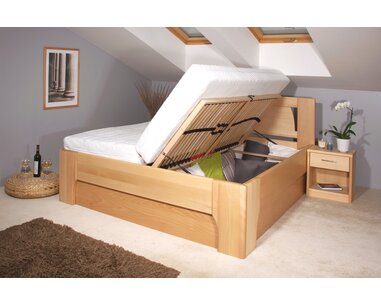 Manželská postel s úložným prostorem OLYMPIA 1. senior 160x200, 180x200, masiv buk Manželská postel s úložným prostorem OLYMPIA 1. senior 160x200, 180x200, masiv buk