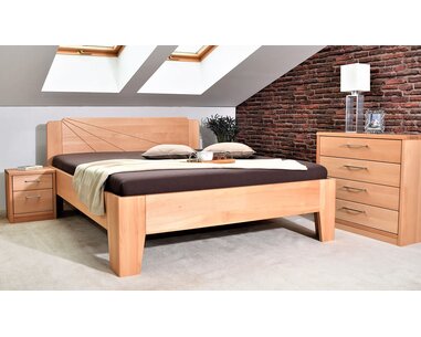 Dřevěná postel z masivu Kleopatra 1, 160x200, 180x200, masiv buk Dřevěná postel z masivu Kleopatra 1, 160x200, 180x200, masiv buk