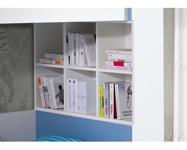 Dětská patrová postel se zábranou a úložným prostorem Gustav, masiv borovice Dětská patrová postel se zábranou a úložným prostorem Gustav, masiv borovice