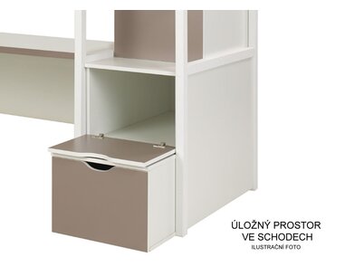 Multifunkční patrová postel Dori - úložný box pod schody Multifunkční patrová postel Dori - úložný box pod schody