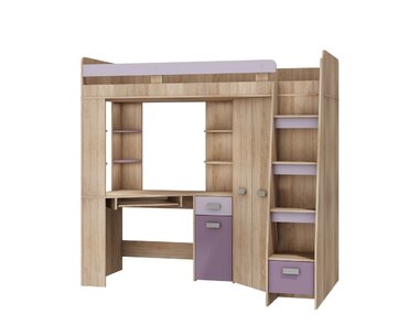 Multifunkční postel Kity, lamino dub sonoma-fialová Multifunkční postel Kity, lamino dub sonoma-fialová