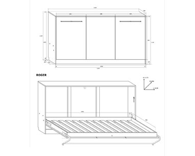 Sklápěcí postel ve skříni Kity Sklápěcí postel ve skříni Kity