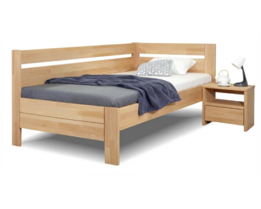 Zvýšená postel z masivu Academia, masiv buk, 120x200cm, Levá, přírodní lak Zvýšená postel z masivu Academia, masiv buk, 120x200cm, Levá, přírodní lak