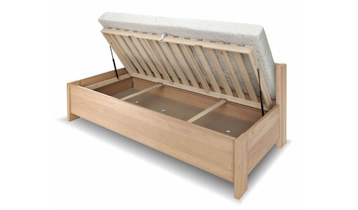 Postele s bočním čelem a úložným prostorem Postele s bočním čelem a úložným prostorem