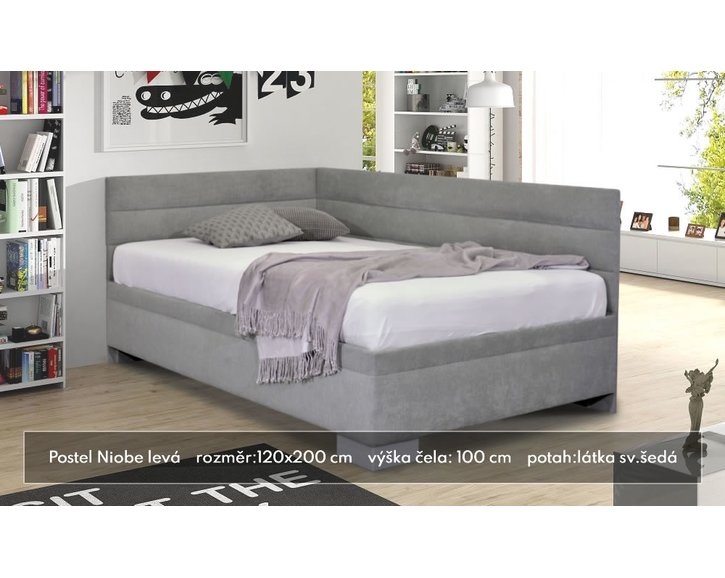 Čalouněná postel Niobe levá 120x200 Čalouněná postel Niobe levá 120x200