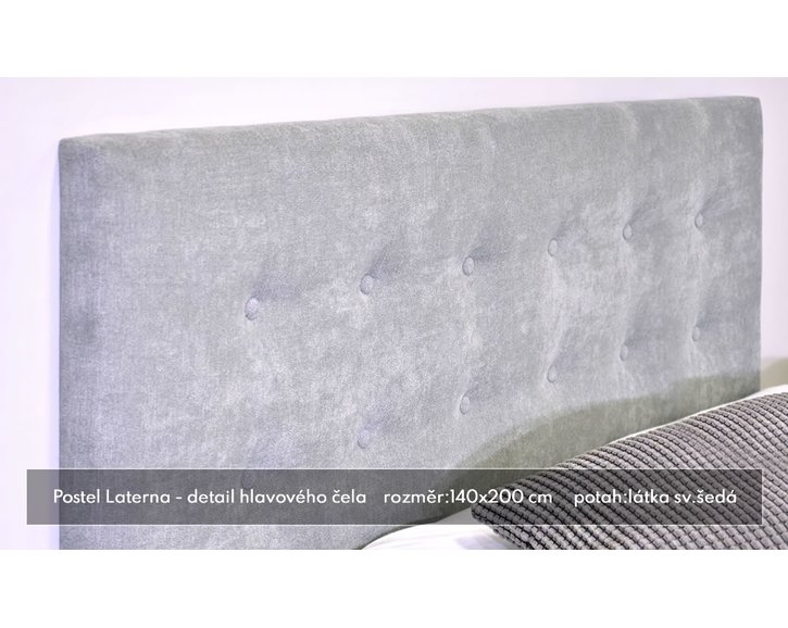 Čalouněná postel Laterna - detail čela Čalouněná postel Laterna - detail čela