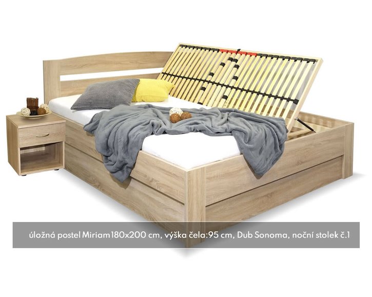Postel s úložným prostorem Miriam 180x200 Postel s úložným prostorem Miriam 180x200