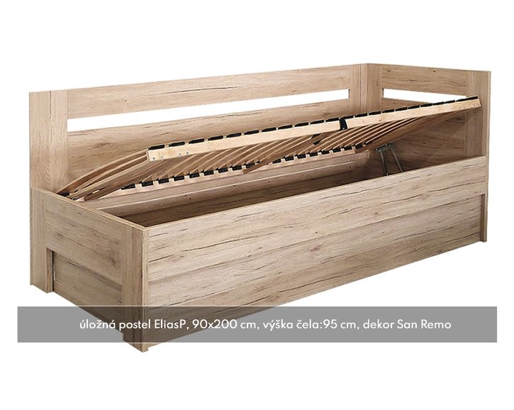 Postel s úložným prostorem Elias 90x200 Postel s úložným prostorem Elias 90x200