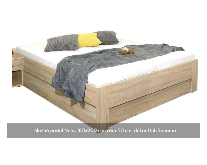 Postel s úložným prostorem Nela 180x200 Postel s úložným prostorem Nela 180x200