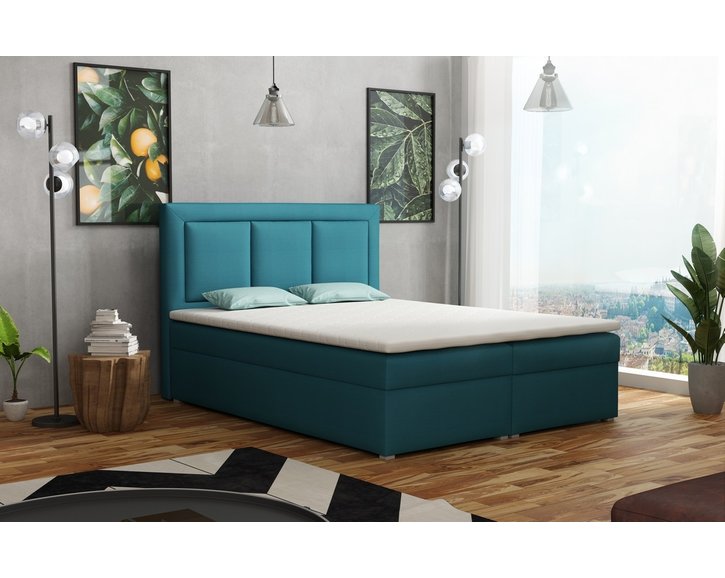 Americká postel boxspring CS34010 - tyrkysová, s matrací a úložným prostorem, 180x200 cm Americká postel boxspring CS34010 - tyrkysová, s matrací a úložným prostorem, 180x200 cm