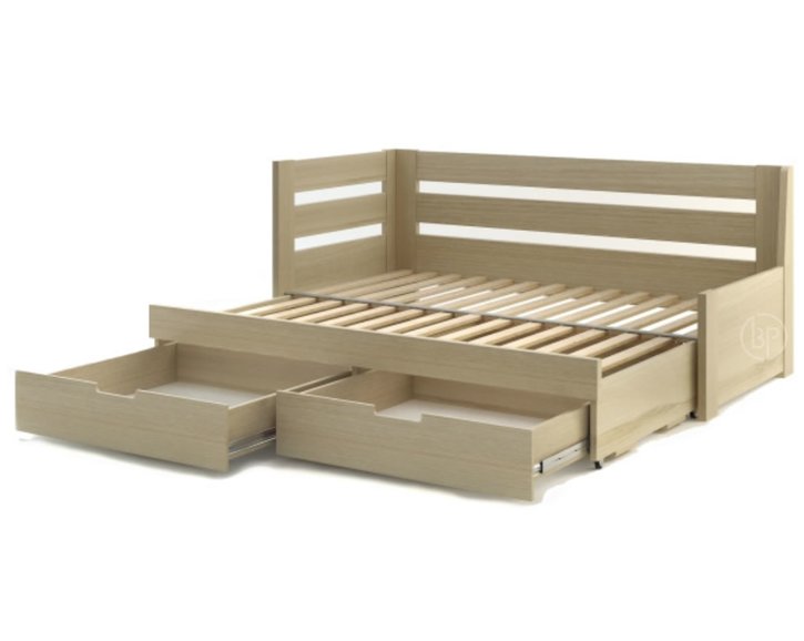 Rozkládací postel s úložným prostorem FLEXI A, levá, lamino Rozkládací postel s úložným prostorem FLEXI A, levá, lamino