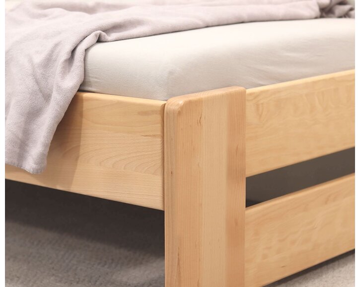 Rohová dřevěná postel MIVA, 140x200, masiv buk Rohová dřevěná postel MIVA, 140x200, masiv buk