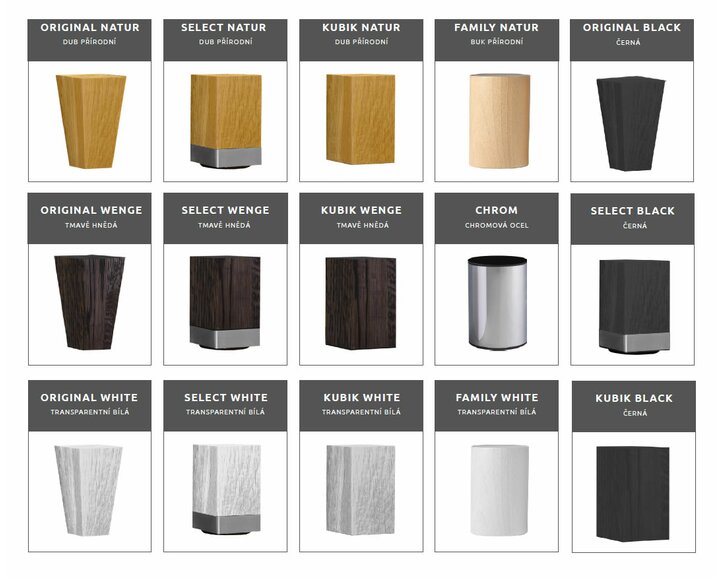 Výběr nožek - čalouněná postel Venus DT Výběr nožek - čalouněná postel Venus DT