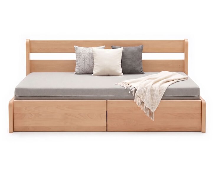 Rozkládací postel s úložným prostorem FLEXO - bez čel, masiv buk Rozkládací postel s úložným prostorem FLEXO - bez čel, masiv buk