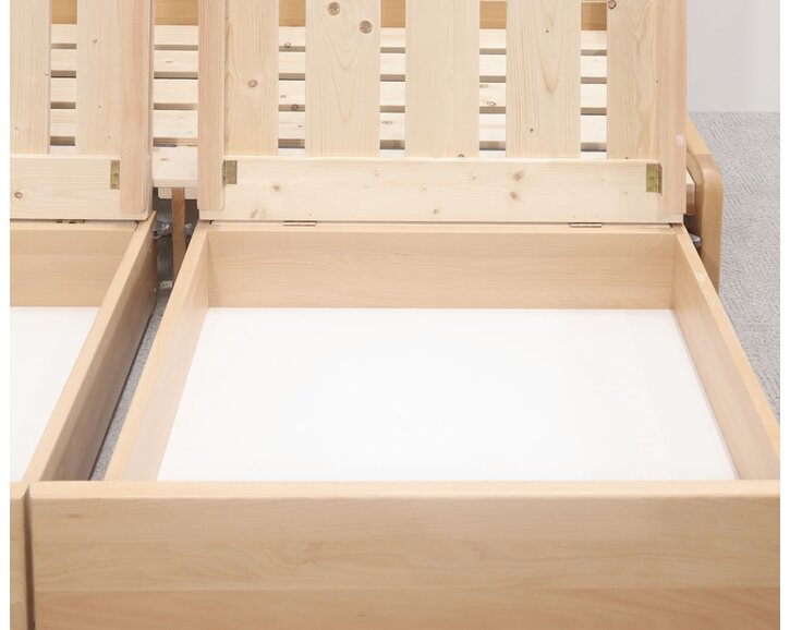 Rozkládací postel s úložným prostorem FLEXO - bez čel, masiv buk Rozkládací postel s úložným prostorem FLEXO - bez čel, masiv buk