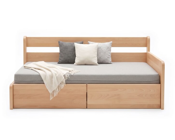 Rozkládací postel s úložným prostorem FLEXO - Pravá, masiv buk Rozkládací postel s úložným prostorem FLEXO - Pravá, masiv buk