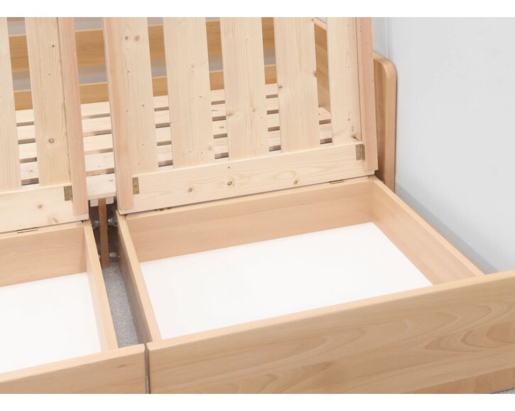 Rozkládací postel s úložným prostorem FLEXO - Pravá, masiv buk Rozkládací postel s úložným prostorem FLEXO - Pravá, masiv buk