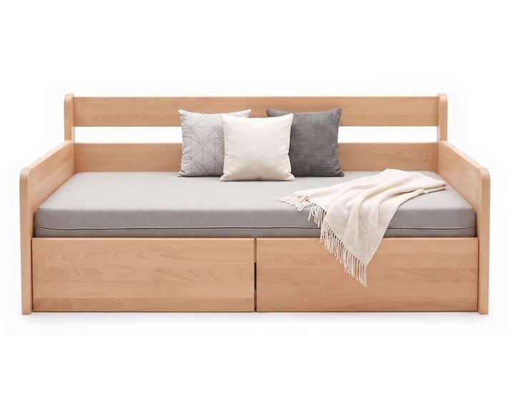 Rozkládací postel s úložným prostorem FLEXO - Pravá, masiv buk Rozkládací postel s úložným prostorem FLEXO - Pravá, masiv buk