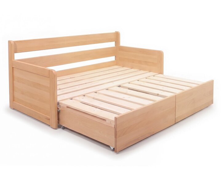 Rozkládací postel s úložným prostorem FLEXO - Pravá, masiv buk Rozkládací postel s úložným prostorem FLEXO - Pravá, masiv buk