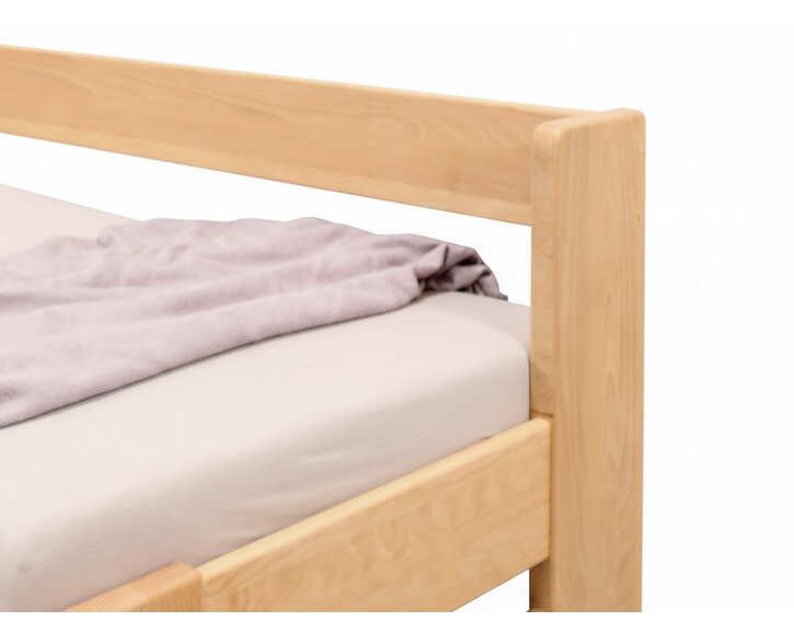 Zvýšená postel jednolůžko MIVA s bočním čelem 120x200, masiv buk Zvýšená postel jednolůžko MIVA s bočním čelem 120x200, masiv buk