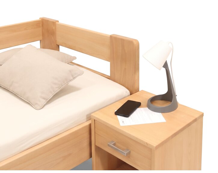 Zvýšená postel jednolůžko MIVA s čely, 120x200, masiv buk Zvýšená postel jednolůžko MIVA s čely, 120x200, masiv buk