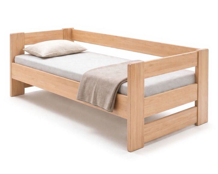 Zvýšená postel jednolůžko MIVA s čely, 120x200, masiv buk Zvýšená postel jednolůžko MIVA s čely, 120x200, masiv buk