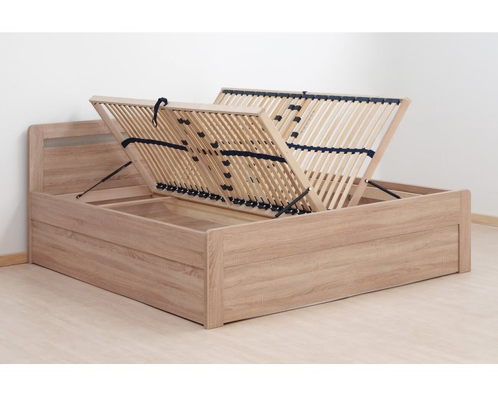 Postel s úložným prostorem MARIKA-oblá, lamino, 160x200, 180x200 cm, boční výklop Postel s úložným prostorem MARIKA-oblá, lamino, 160x200, 180x200 cm, boční výklop