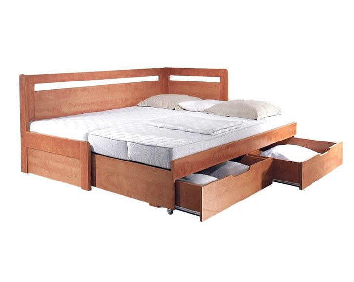 Rozkládací postel s úložným prostorem TANDEM KLASIK pravá - oblá Rozkládací postel s úložným prostorem TANDEM KLASIK pravá - oblá