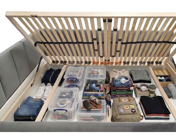 Vyklápěcí rošt v ceně, nosnost až 120 Kg, USB nabíječka (C, A), velký úložný prostor Vyklápěcí rošt v ceně, nosnost až 120 Kg, USB nabíječka (C, A), velký úložný prostor