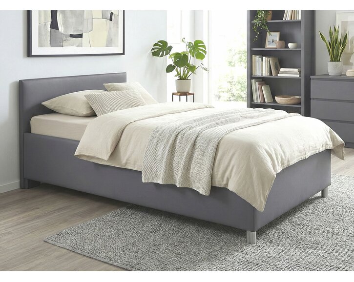 Zvýšená čalouněná postel s úložným prostorem Lyoneta, 90x200, bílá Zvýšená čalouněná postel s úložným prostorem Lyoneta, 90x200, bílá