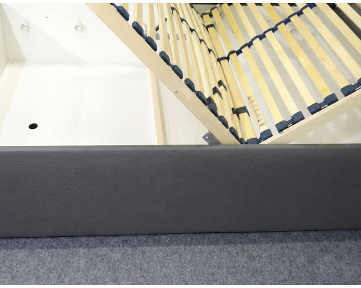 Zvýšená čalouněná postel s úložným prostorem Ryana, 90x200, tmavě šedá Zvýšená čalouněná postel s úložným prostorem Ryana, 90x200, tmavě šedá