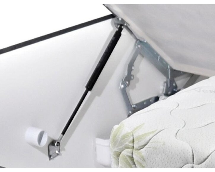 Zvýšená čalouněná postel s úložným prostorem Lyoneta, 90x200, bílá Zvýšená čalouněná postel s úložným prostorem Lyoneta, 90x200, bílá