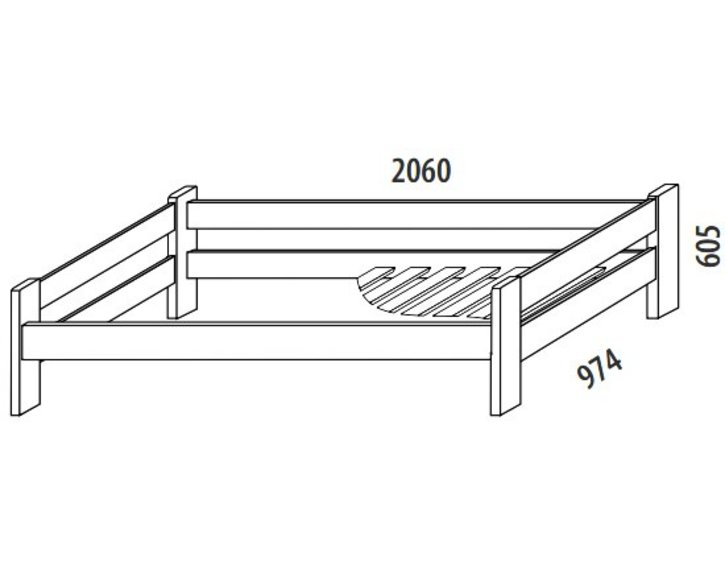 Dětská poschoďová postel - palanda MAX 258/BC nízká, masiv buk Dětská poschoďová postel - palanda MAX 258/BC nízká, masiv buk