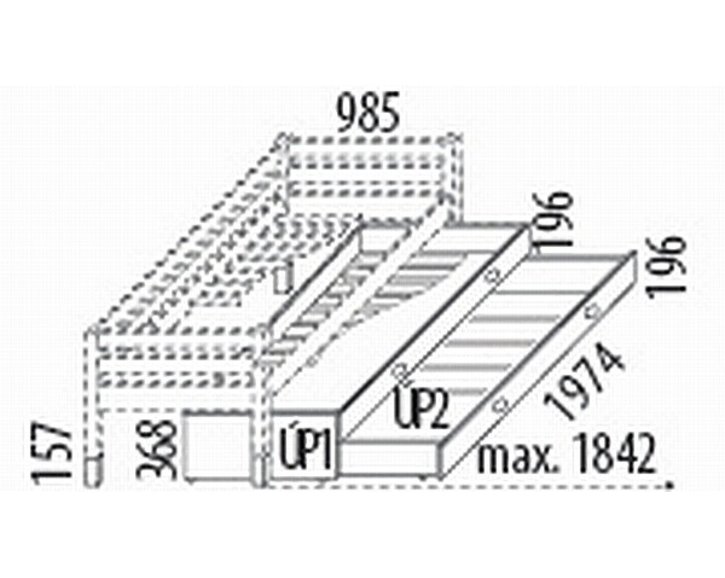 Výsuvná přistýlka s úložným prostorem D103, masiv smrk Výsuvná přistýlka s úložným prostorem D103, masiv smrk