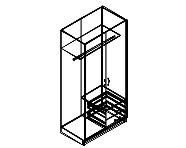 Šatní skříň dvoudveřová IA61521, ořech/bílá Šatní skříň dvoudveřová IA61521, ořech/bílá