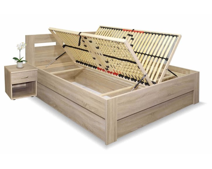 Manželská postel s úložným prostorem, boční výklop Pegas 160x220 Manželská postel s úložným prostorem, boční výklop Pegas 160x220