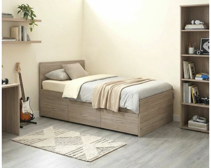 Vyvýšená postel s úložným prostorem DELTA, 90x200cm Vyvýšená postel s úložným prostorem DELTA, 90x200cm