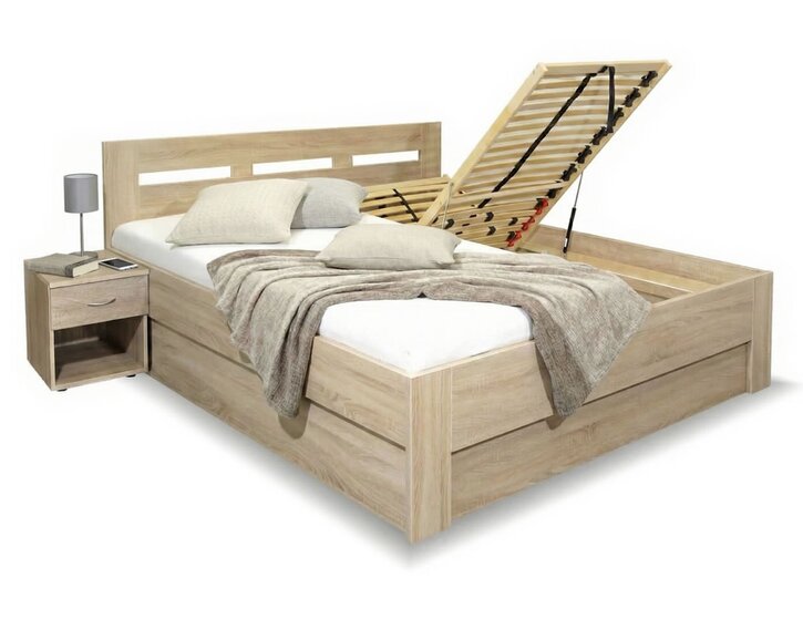 Manželská postel s úložným prostorem, boční výklop Pegas 160x220 Manželská postel s úložným prostorem, boční výklop Pegas 160x220