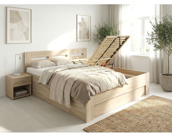 Manželská postel s úložným prostorem, boční výklop Pegas 160x220 Manželská postel s úložným prostorem, boční výklop Pegas 160x220