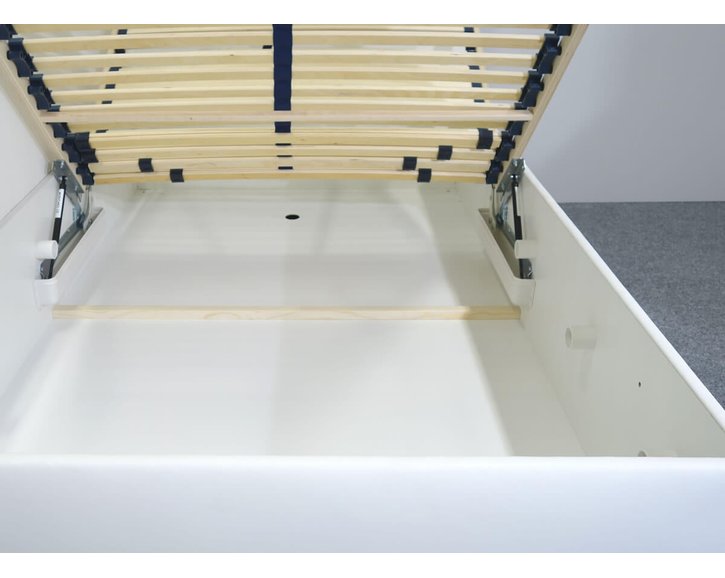 Zvýšená čalouněná postel s úložným prostorem Lyoneta, 120x200, bílá Zvýšená čalouněná postel s úložným prostorem Lyoneta, 120x200, bílá