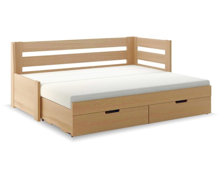 Rozkládací postel s úložným prostorem FLEXI A, pravá, lamino Rozkládací postel s úložným prostorem FLEXI A, pravá, lamino