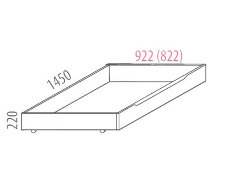 Šuplík pod postel F134, masiv buk Šuplík pod postel F134, masiv buk
