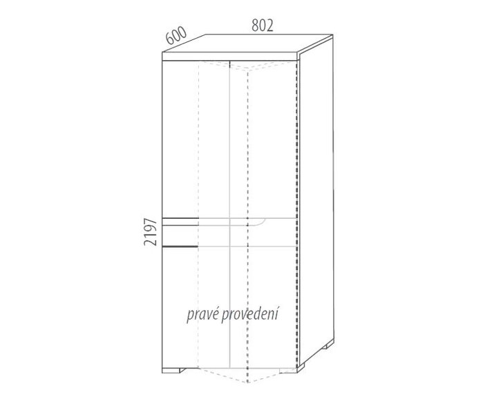 Šatní skříň - pološatní F154, masiv buk Šatní skříň - pološatní F154, masiv buk